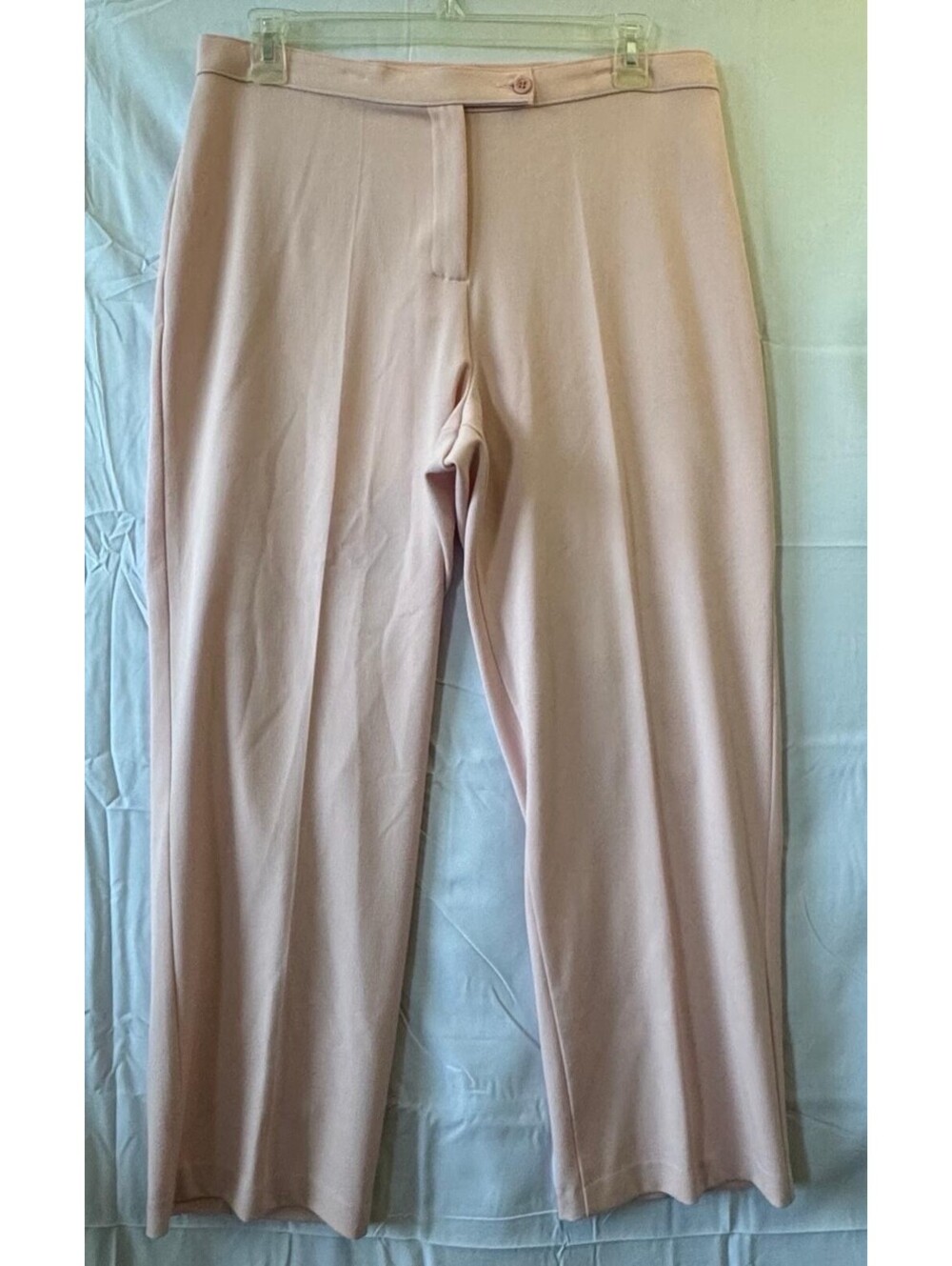 Kim Rogers Signature Dress Pants Womens 16 Blush Pink Wide Leg Work 35"